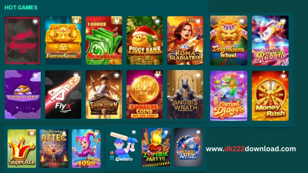list of the games in dk222 game
