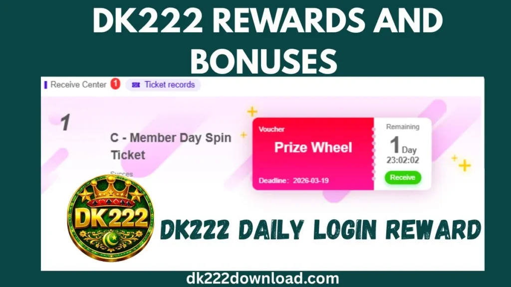 dk222 daily login bonus and reward